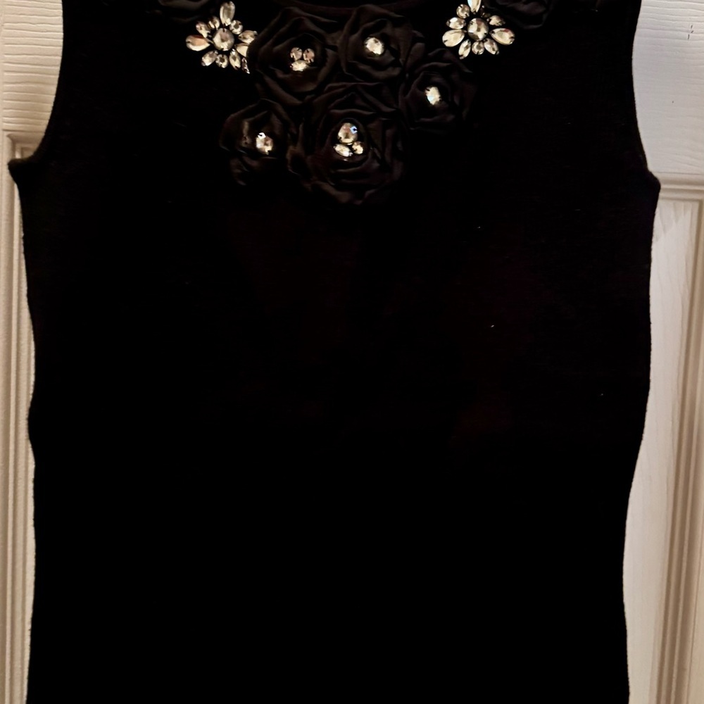 Black embroidered Tank Top​